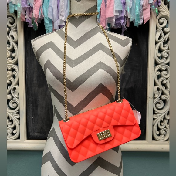Handbags - Unbranded NWT Neon Coral Mini Jelly Crossbosy purse